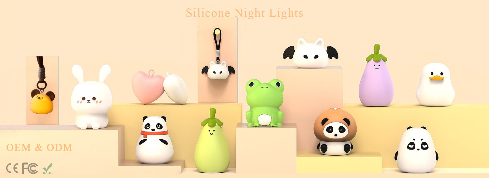 Cute Silicone Night Lights | Manufacturer Supply (CE/FCC/ROHS)